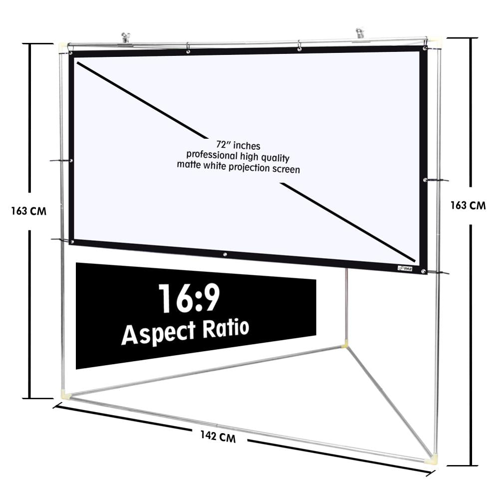 100" Outdoor Projector Screen, Quick Setup, Matte White