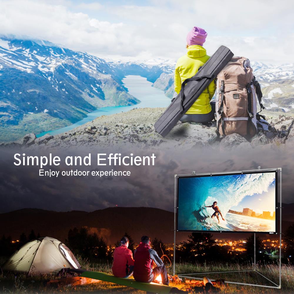 100" Outdoor Projector Screen, Quick Setup, Matte White