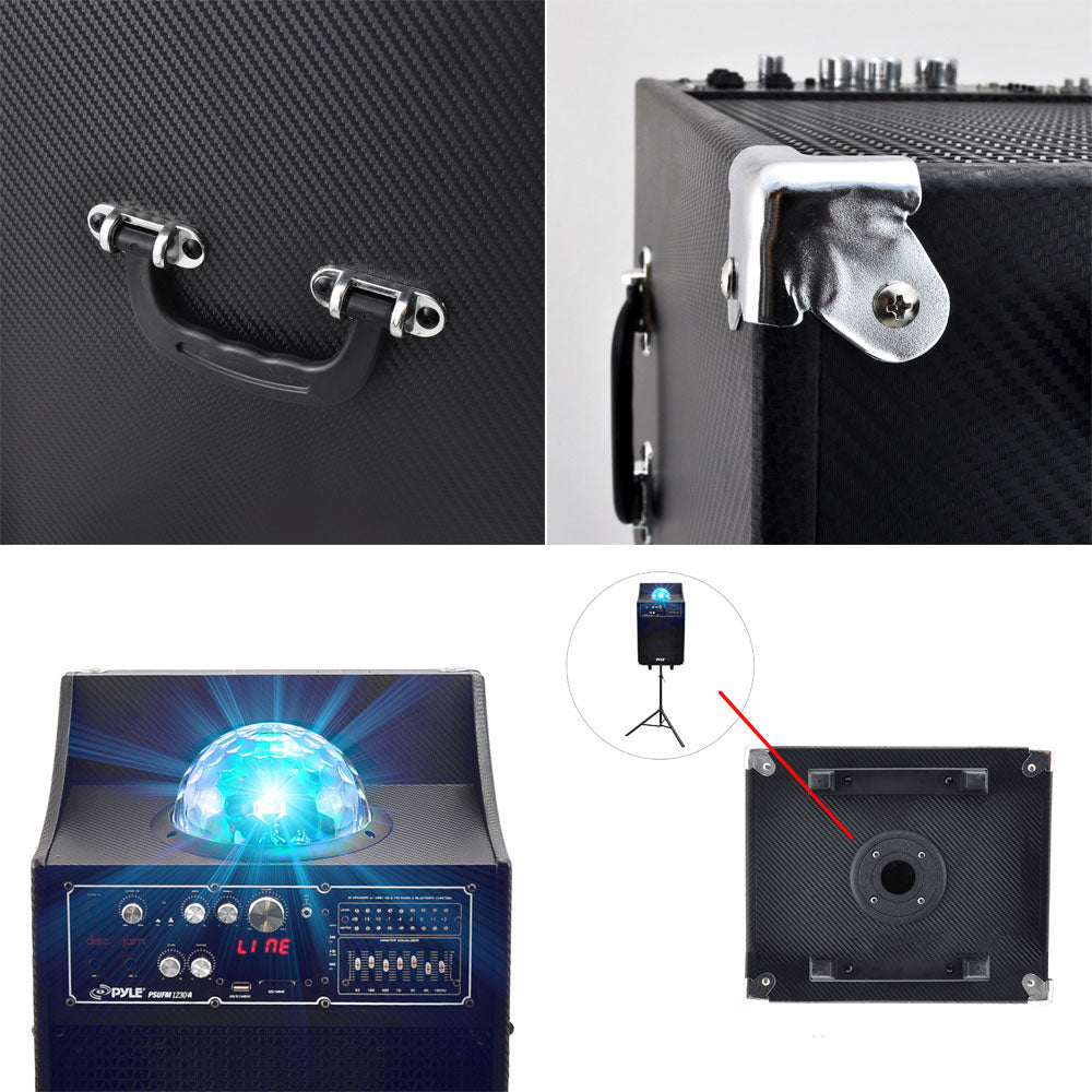 12" PA Speaker System 1000W Power USB/SD/FM Disco Lights