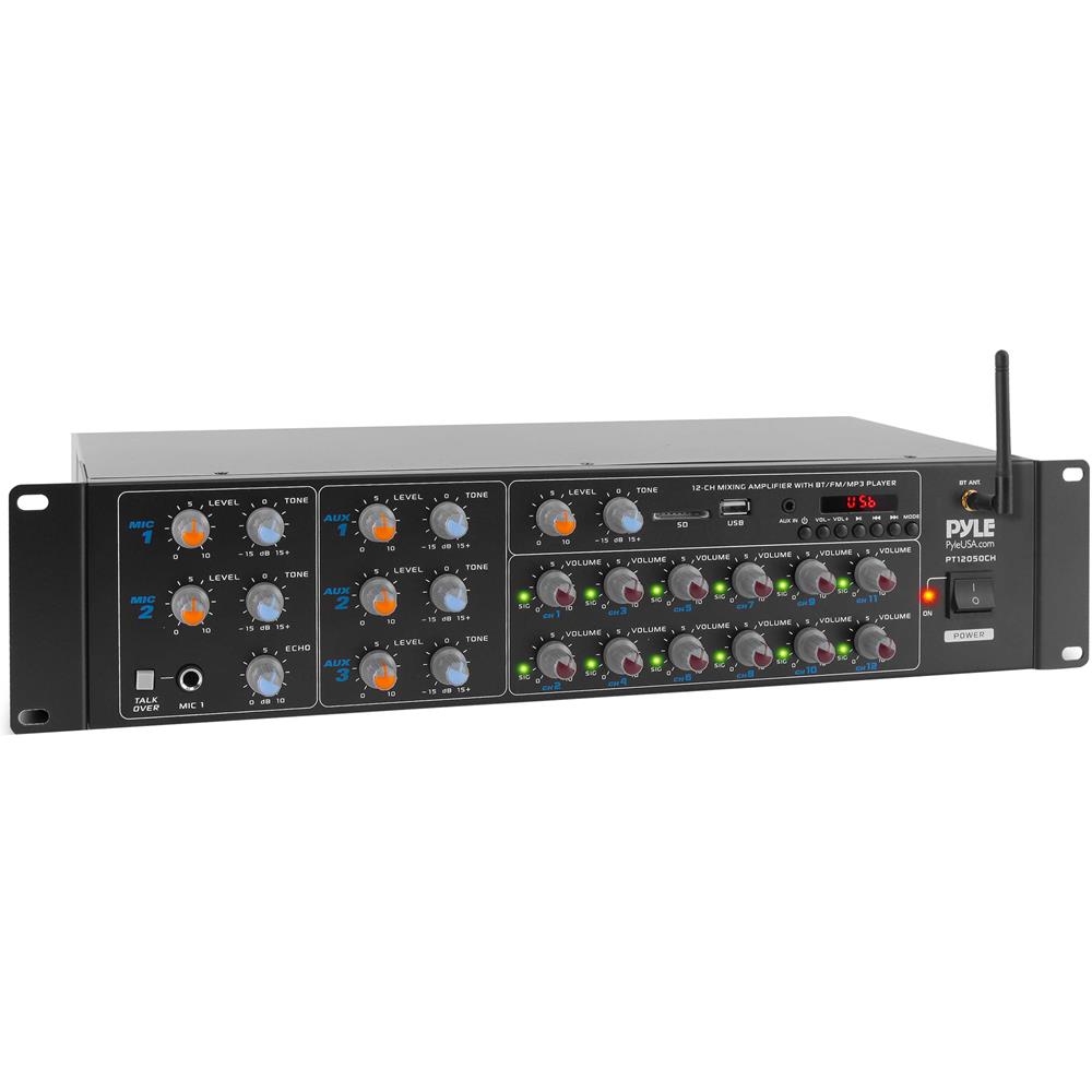 12-Channel Bluetooth Amplifier 6000W Multi-Zone Mixer with