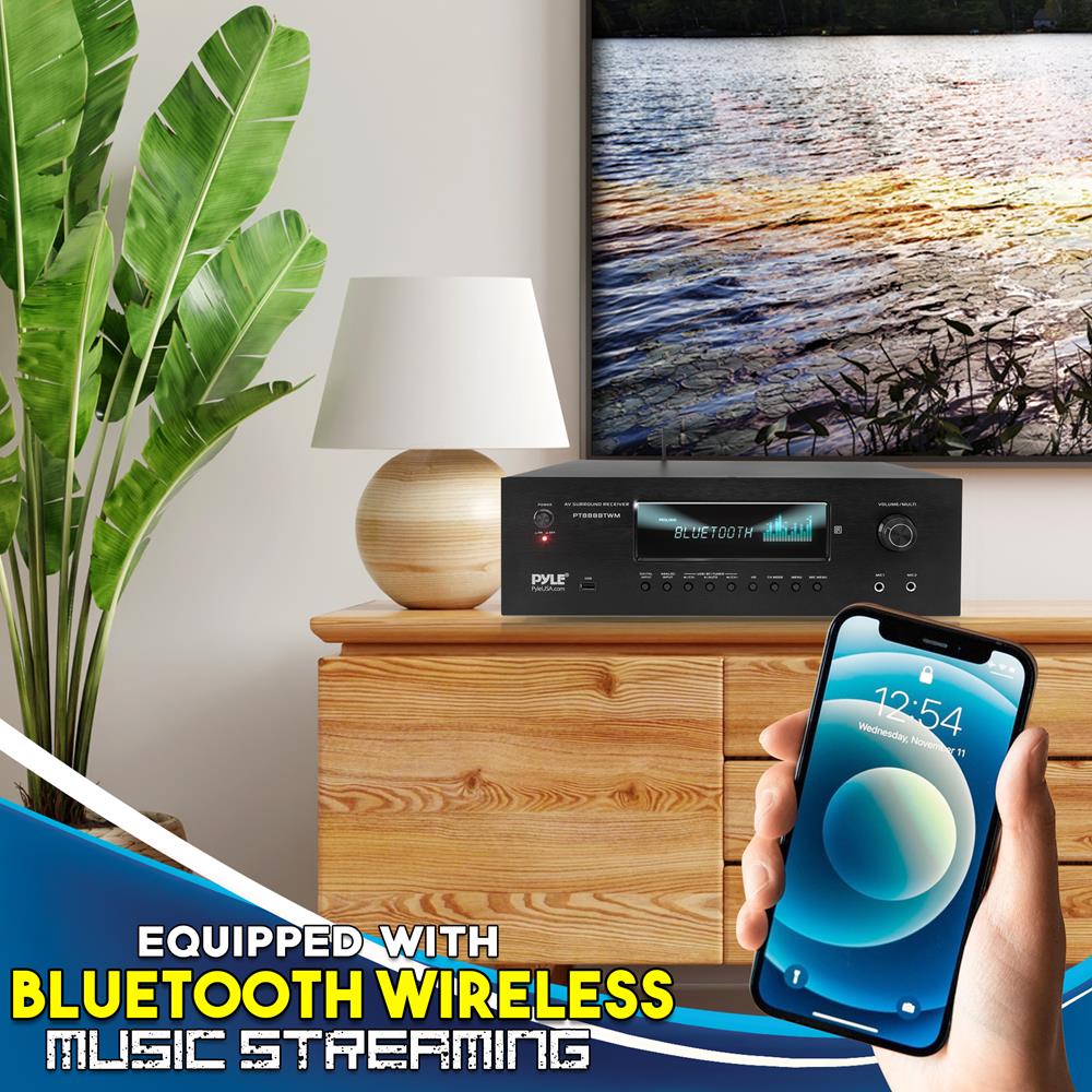 1000W 5.2-Ch Home Theater Receiver 4K UHD Bluetooth 2