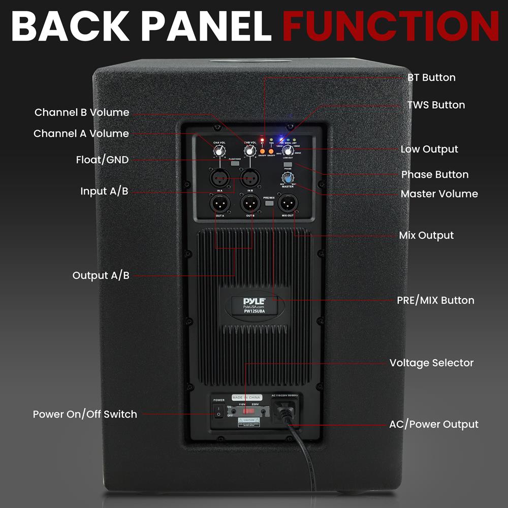 12" 1600W Subwoofer System, Louder Bass, DSP Processor