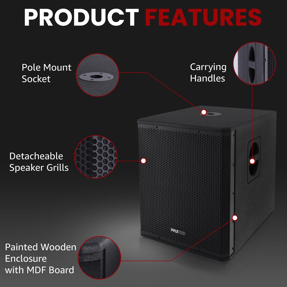 12" 1600W Subwoofer System, Louder Bass, DSP Processor
