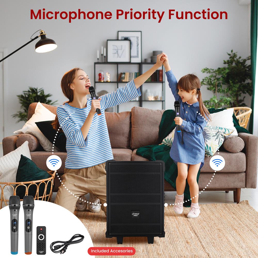 10" Portable Bluetooth Speaker System 600W Rechargeable