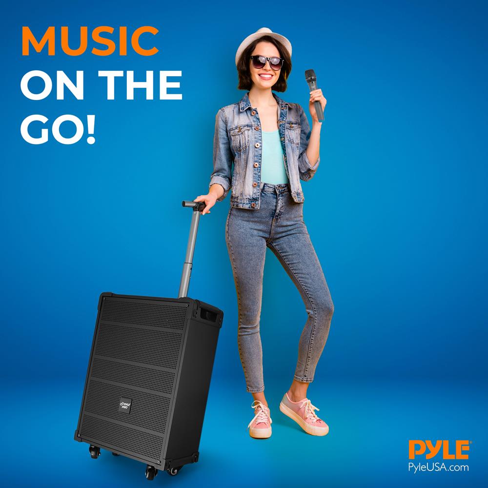 12" Portable Bluetooth Speaker System, Rechargeable, 800W