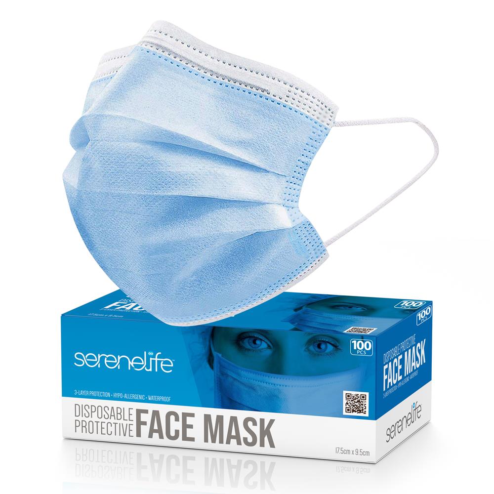 1000pcs 3-Ply Disposable Face Masks, Breathable Non-Woven