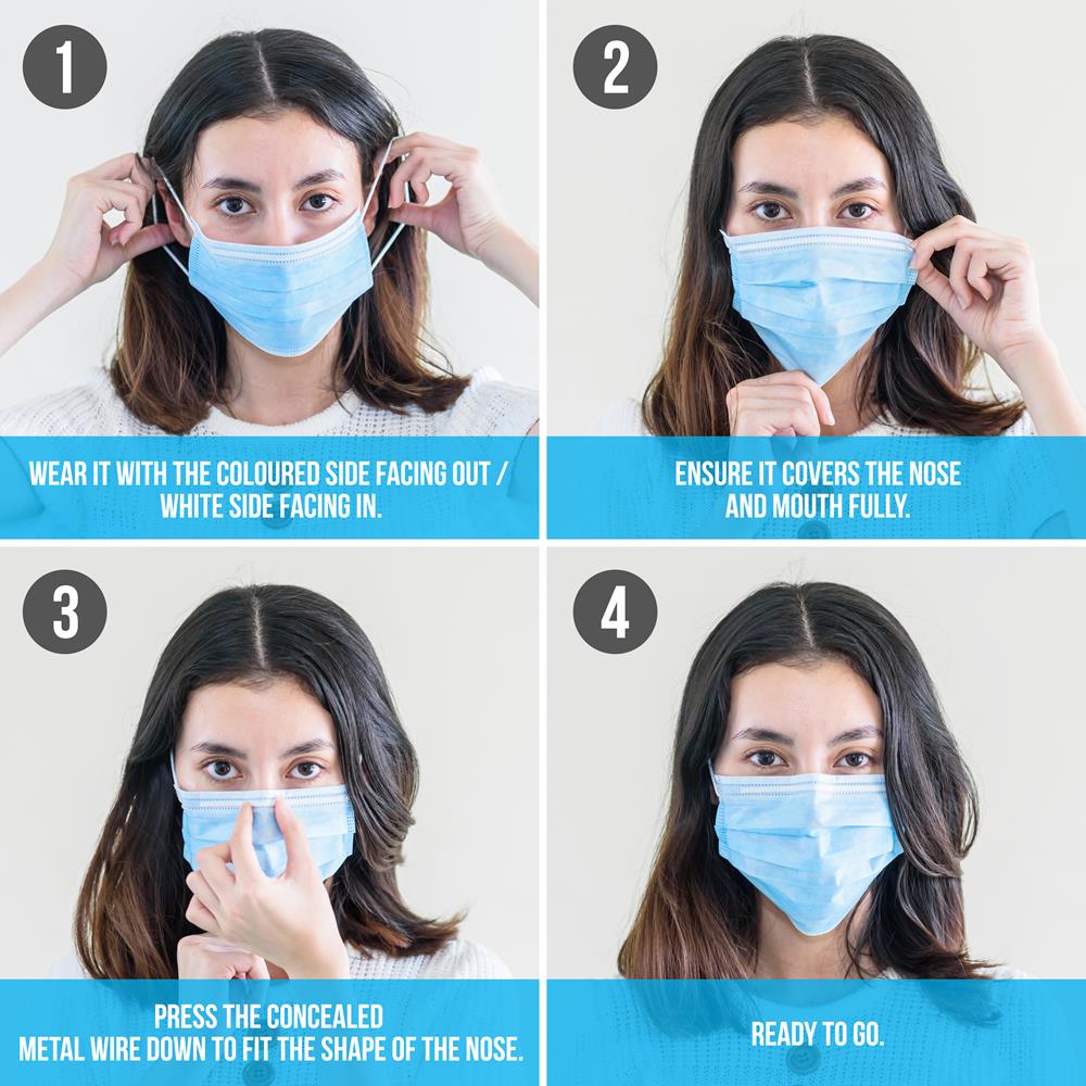 100 Disposable Face Masks, 3-Layer Protection, Breathable