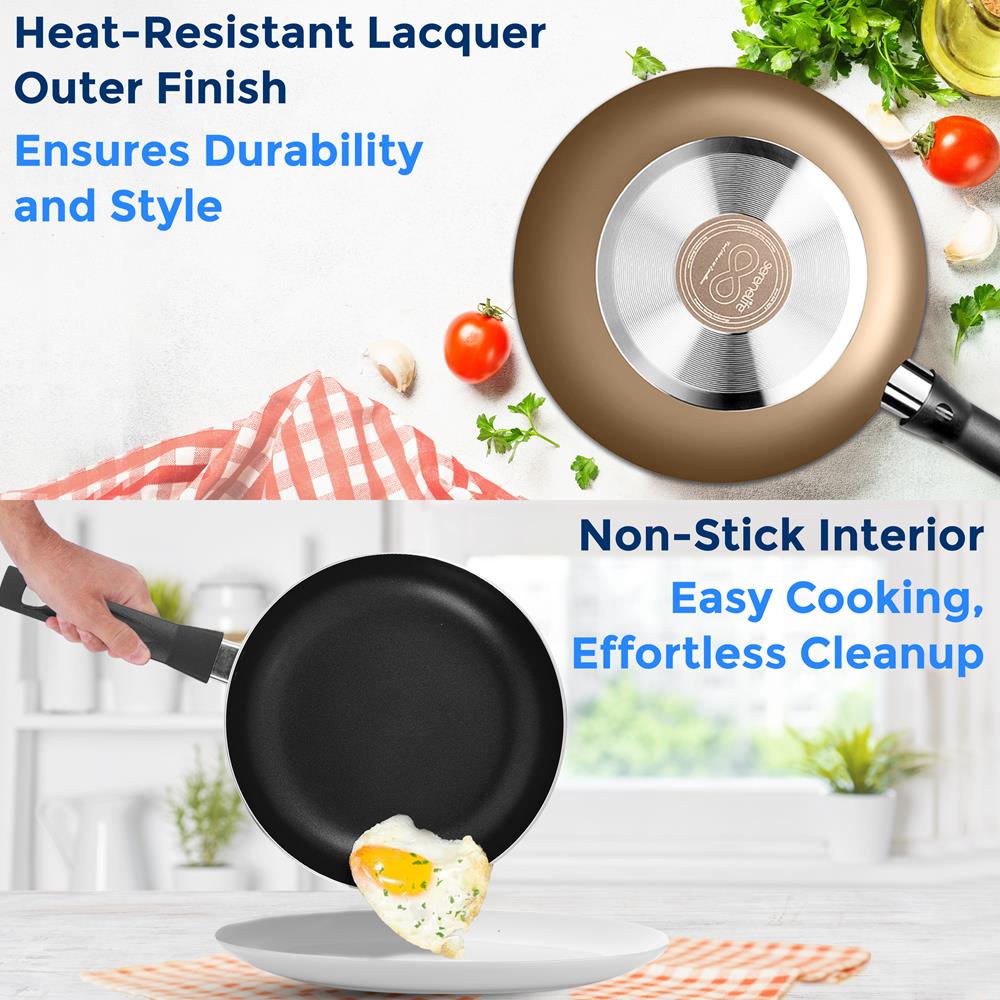 11-Piece Non-Stick Cookware Set, Even Heat, Gold