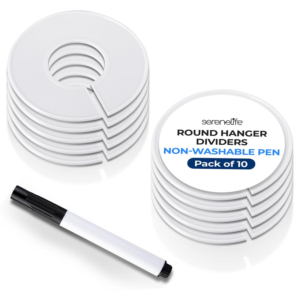 10-Piece White Plastic Hanger Dividers - Organize Closet