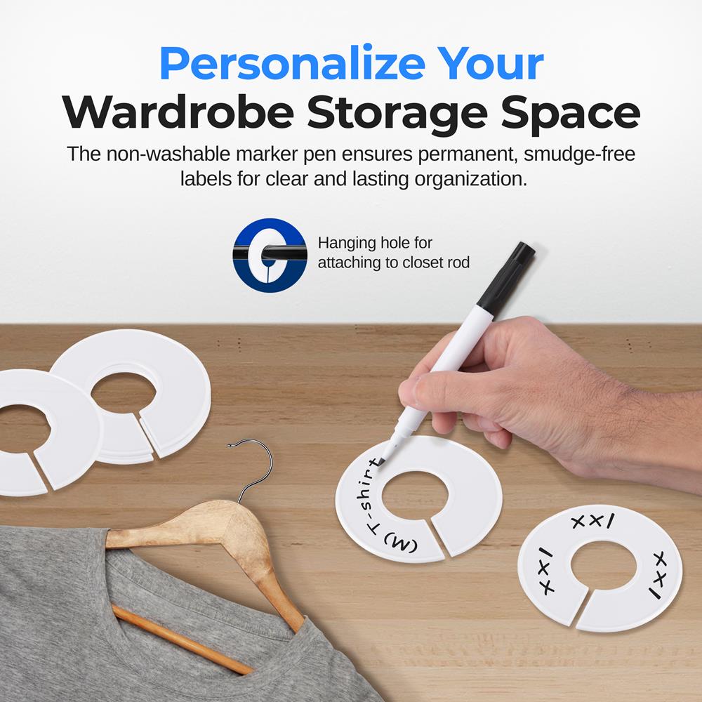 10-Piece White Plastic Hanger Dividers - Organize Closet