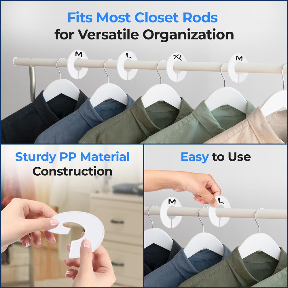 10-Piece White Plastic Hanger Dividers - Organize Closet
