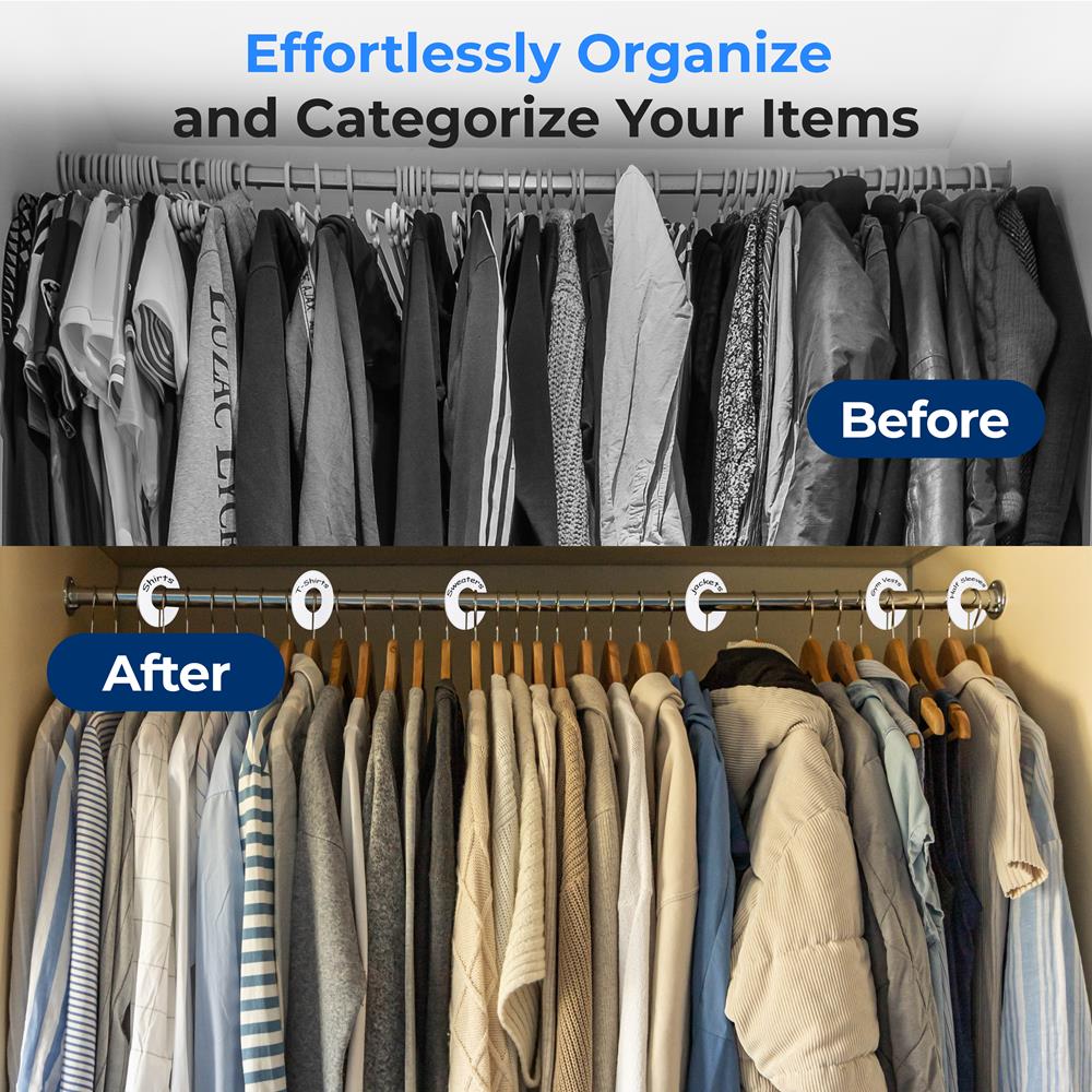 10-Piece White Plastic Hanger Dividers - Organize Closet