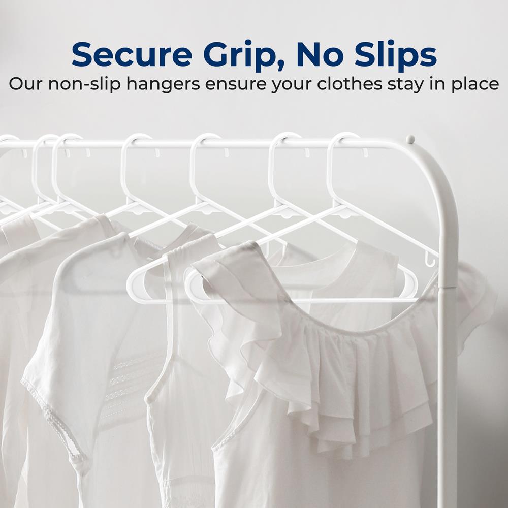 10 Pack Non-Slip Plastic Hangers, Space-Saving