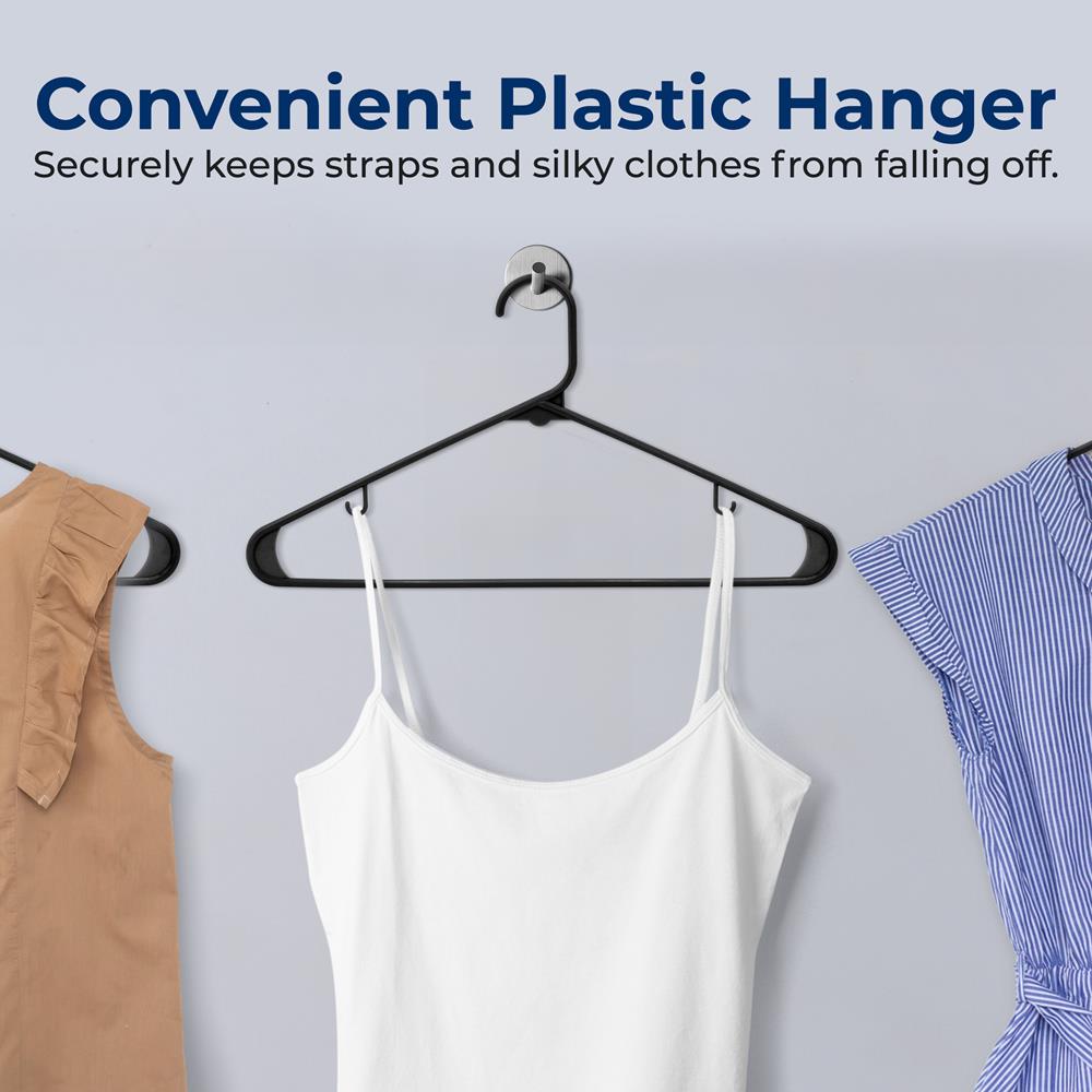 100-Piece Non-Slip Plastic Hangers, Space-Saving