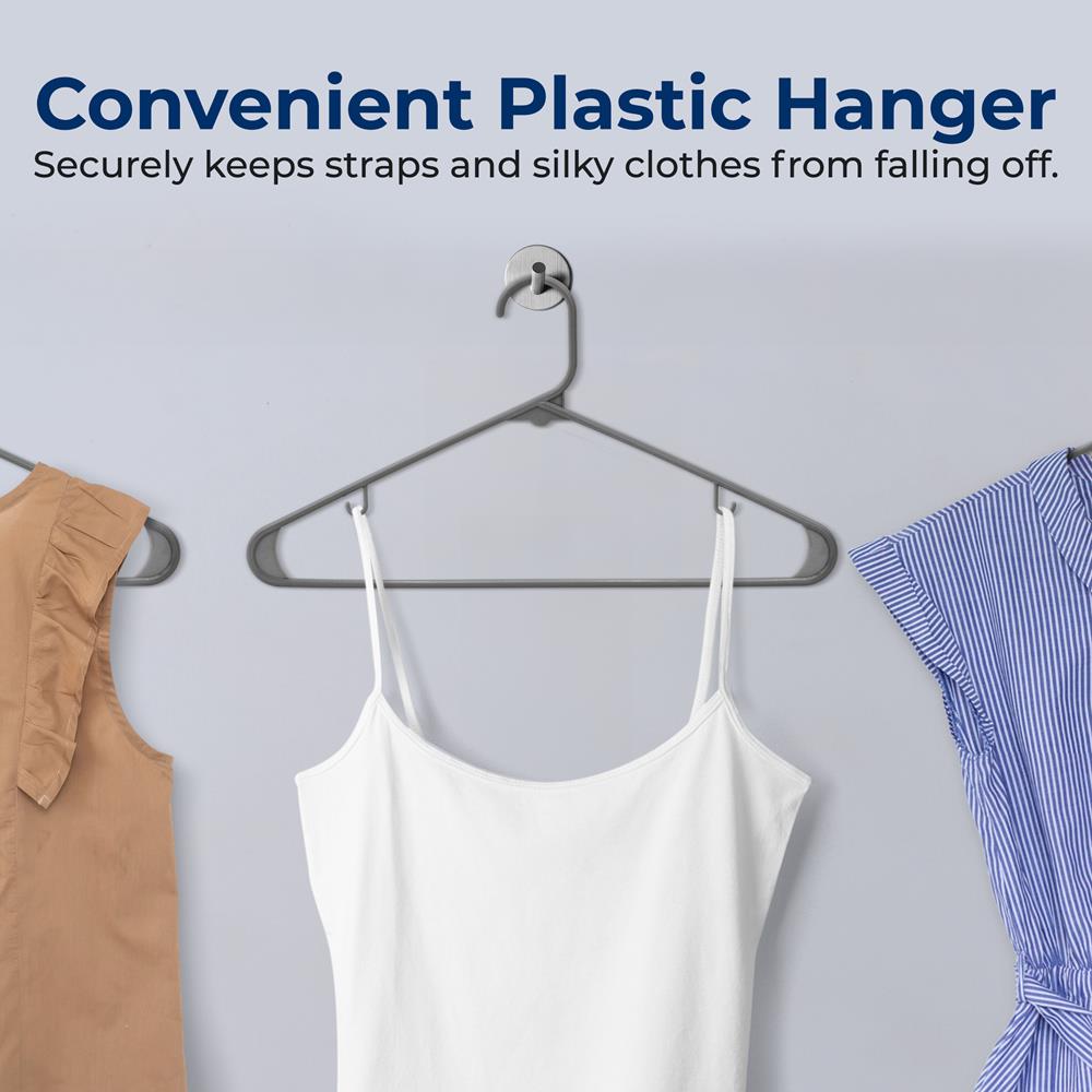 100 Pack Non-Slip Space-Saving Plastic Hangers, Ultra-Thin