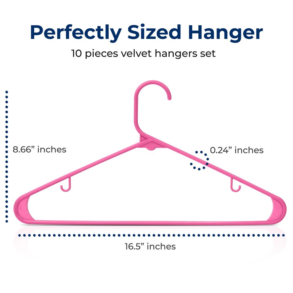 10 Pack Non-Slip Plastic Hangers, Space-Saving