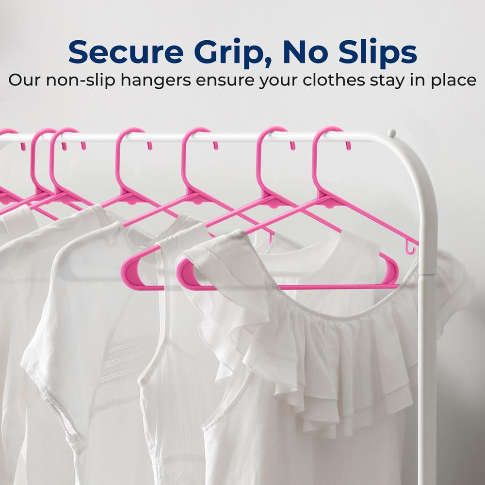 10 Pack Non-Slip Plastic Hangers, Space-Saving