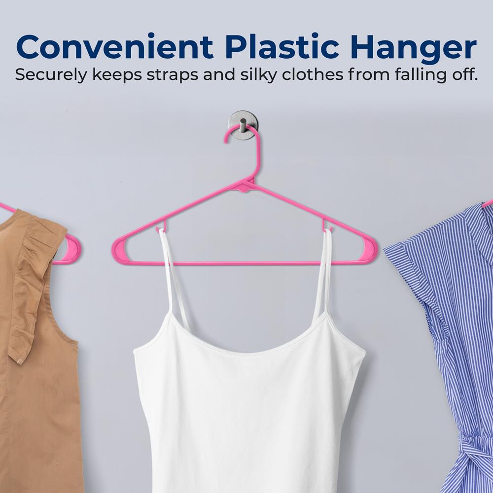 10 Pack Non-Slip Plastic Hangers, Space-Saving