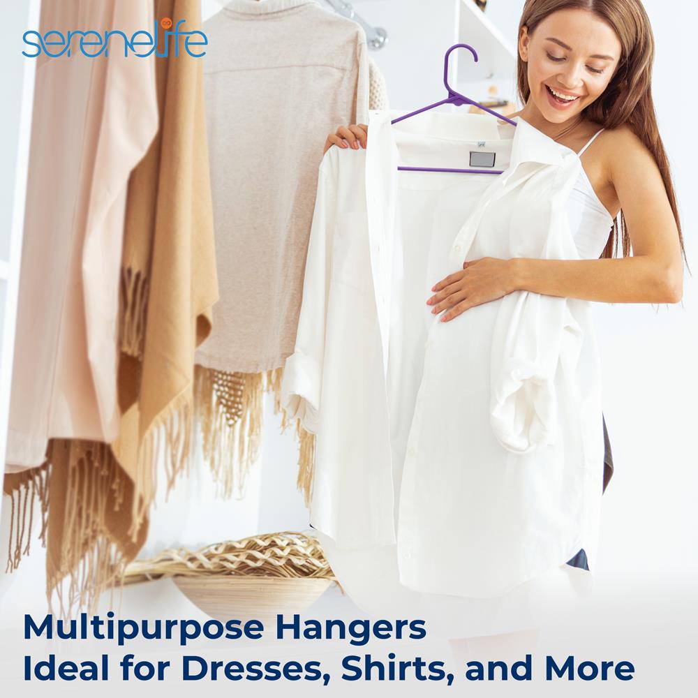 100 Pack Non-Slip Space-Saving Plastic Hangers, Sturdy