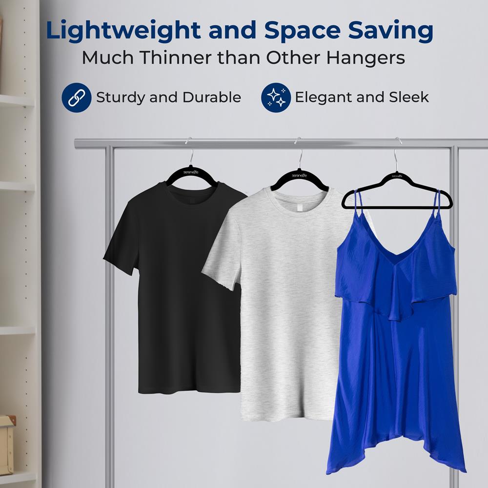100-Pack Velvet Hangers Non-Slip Space-Saving Swivel Hook