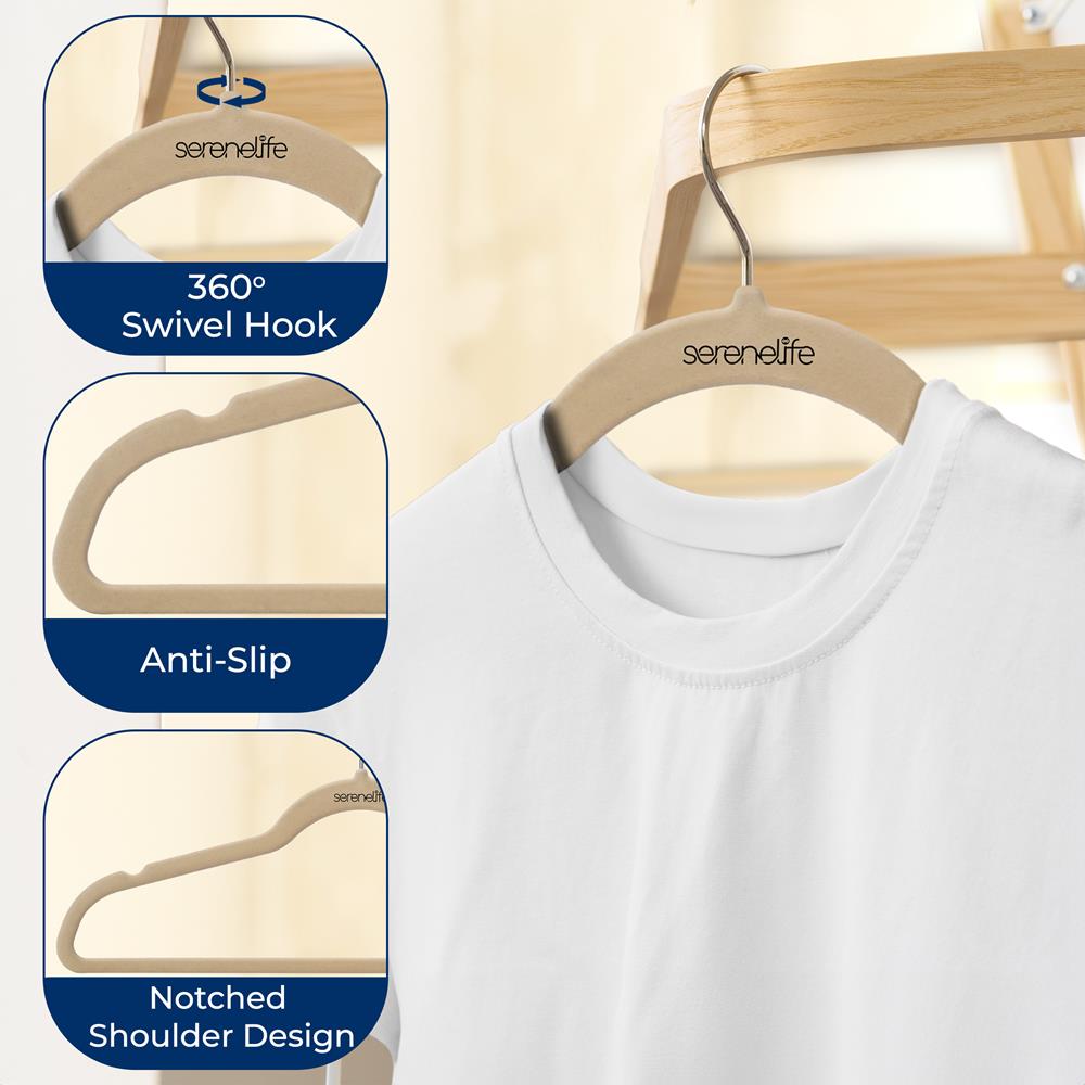 100-Pack Velvet Non-Slip Hangers, Space-Saving, 360 Swivel