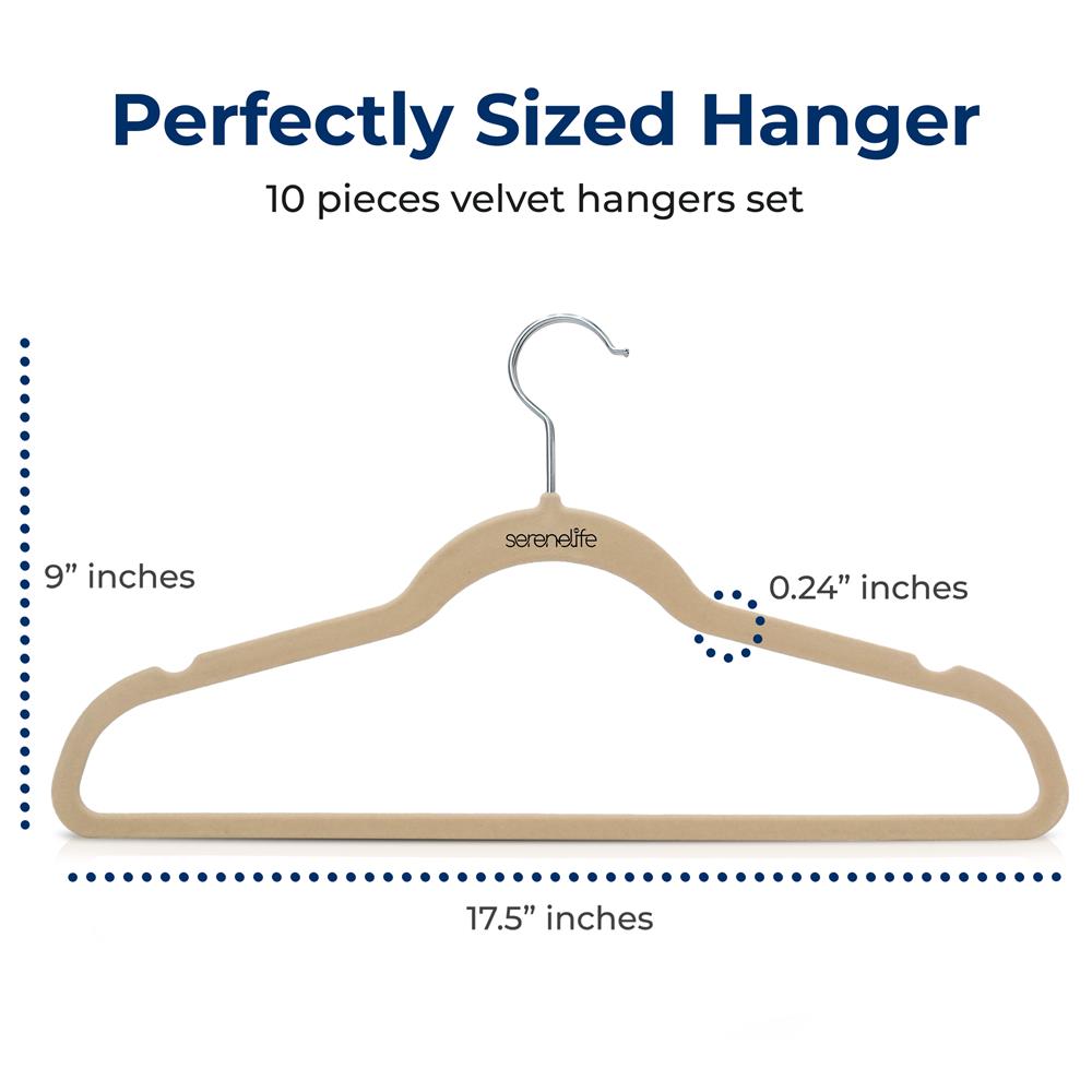 10 Pack Velvet Hangers - Non-Slip, Space-Saving, 360 Swivel