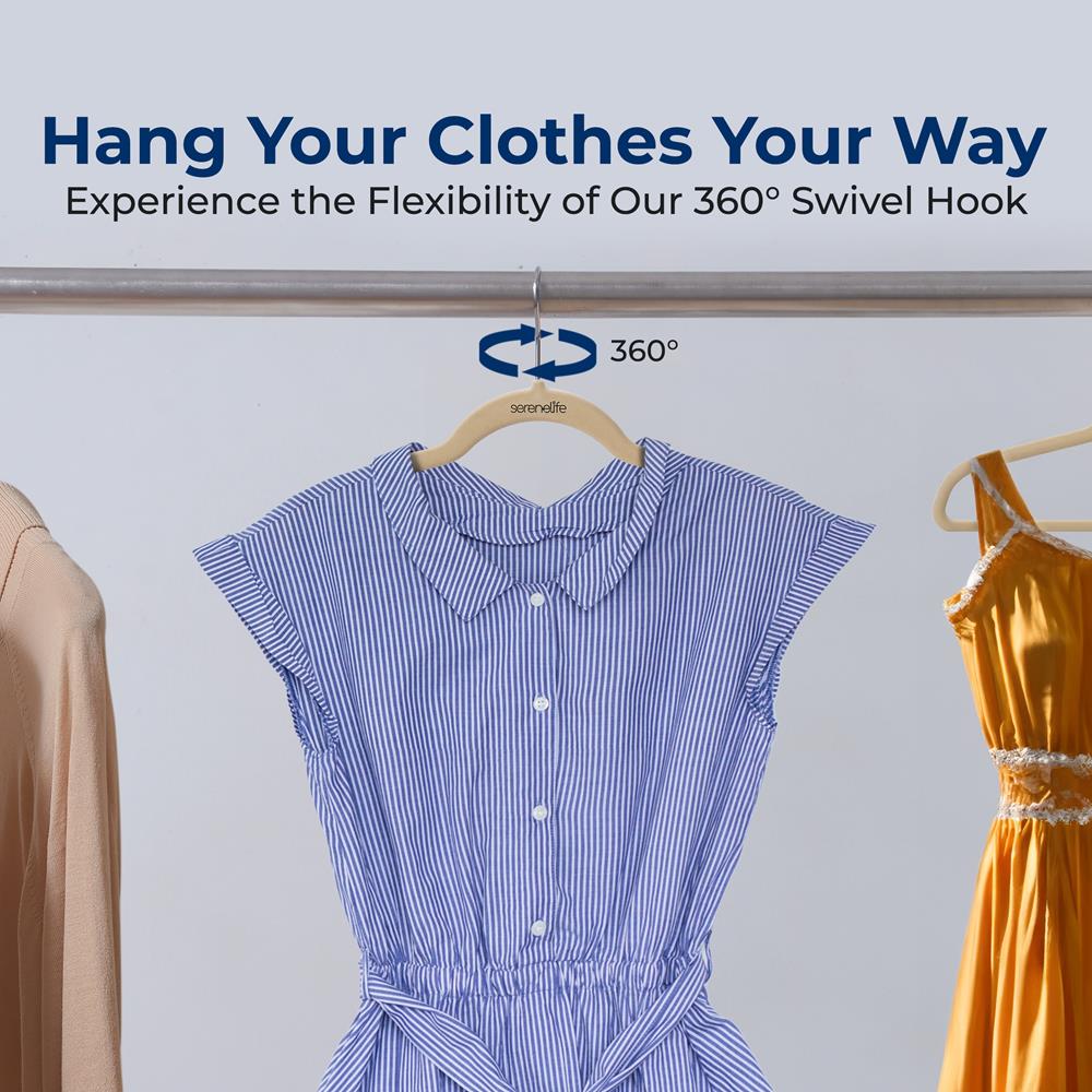 10 Pack Velvet Hangers - Non-Slip, Space-Saving, 360 Swivel