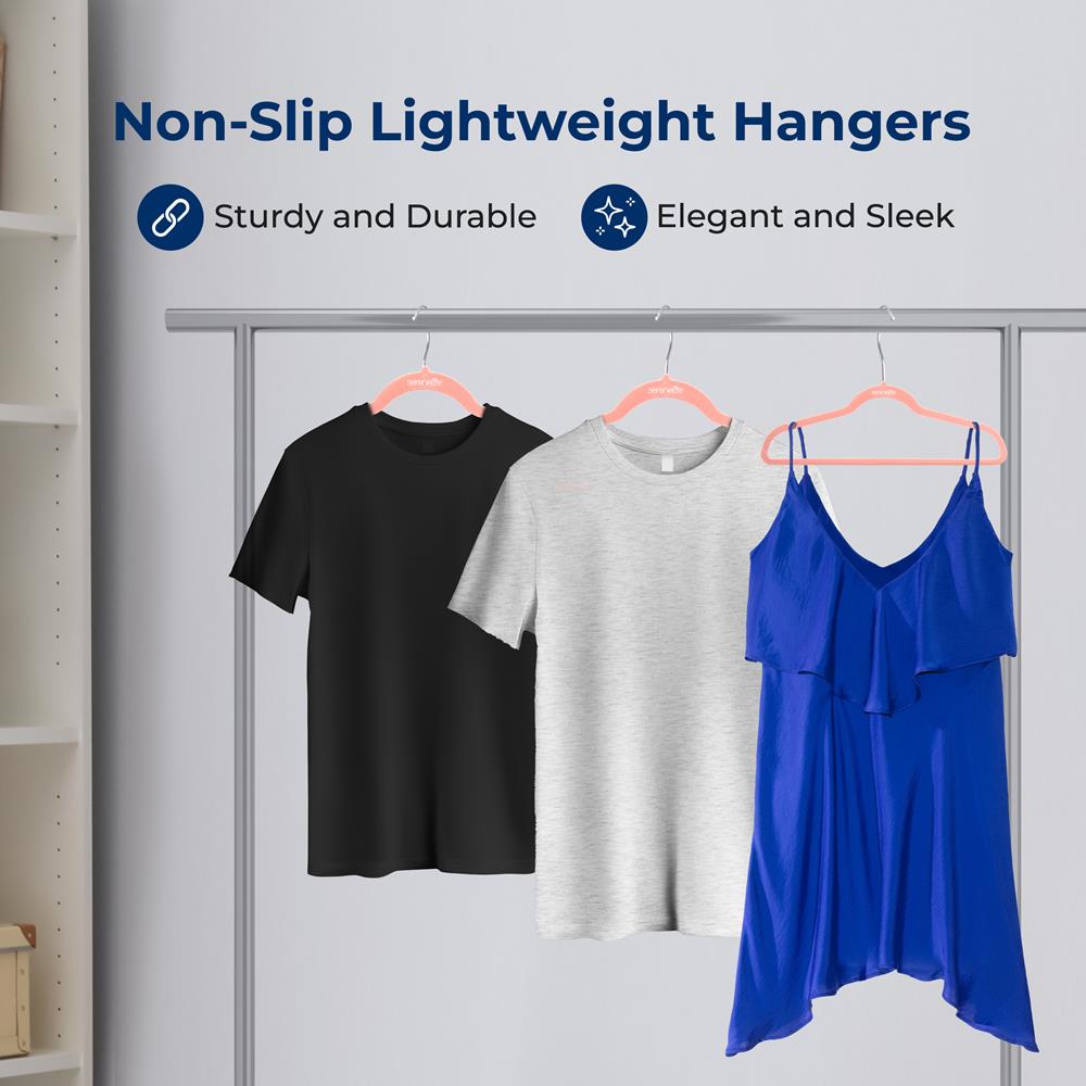 100 Velvet Hangers - Non-Slip, Space-Saving
