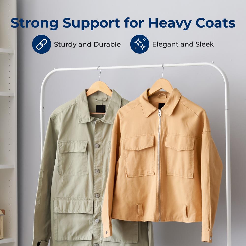 10-Pack Wooden Coat Hangers - Durable, Space-Saving