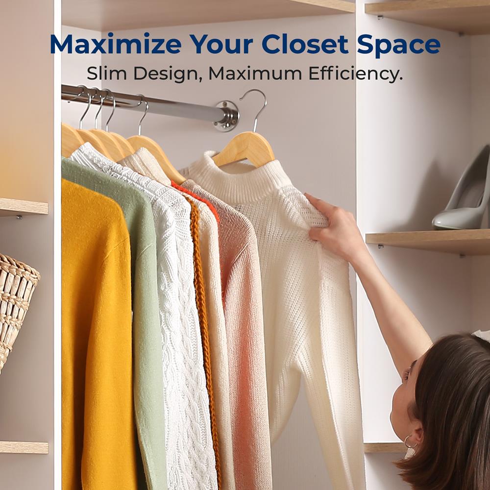 10-Pack Wooden Coat Hangers - Durable, Space-Saving