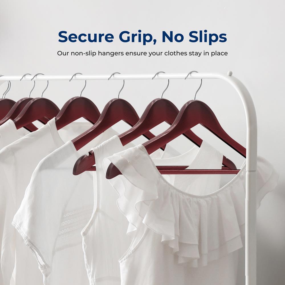 10-Pack Wooden Coat Hangers - Durable, Space-Saving