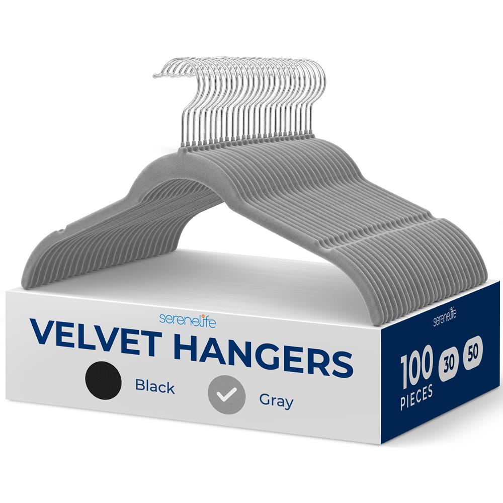 100-Pack Velvet Hangers, Non-Slip, Space-Saving, Swivel