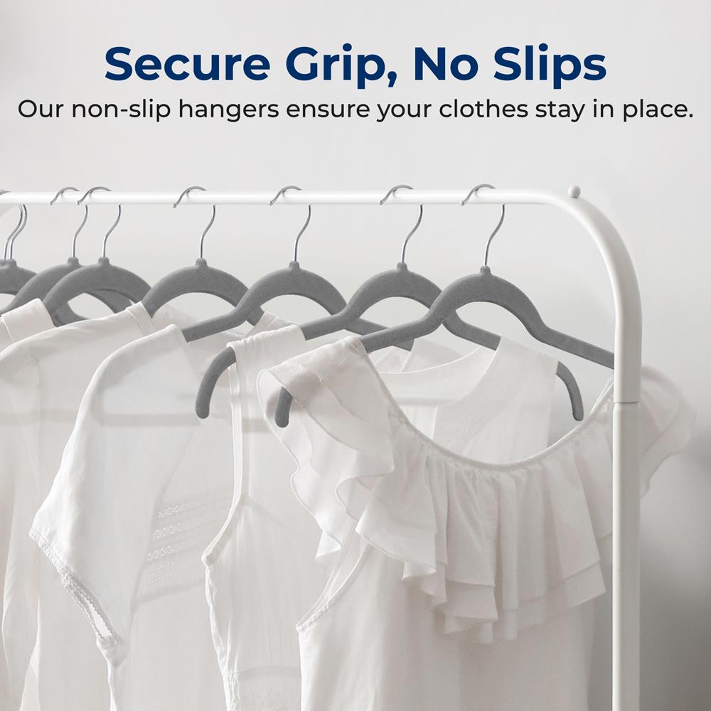 100-Pack Velvet Hangers, Non-Slip, Space-Saving, Swivel