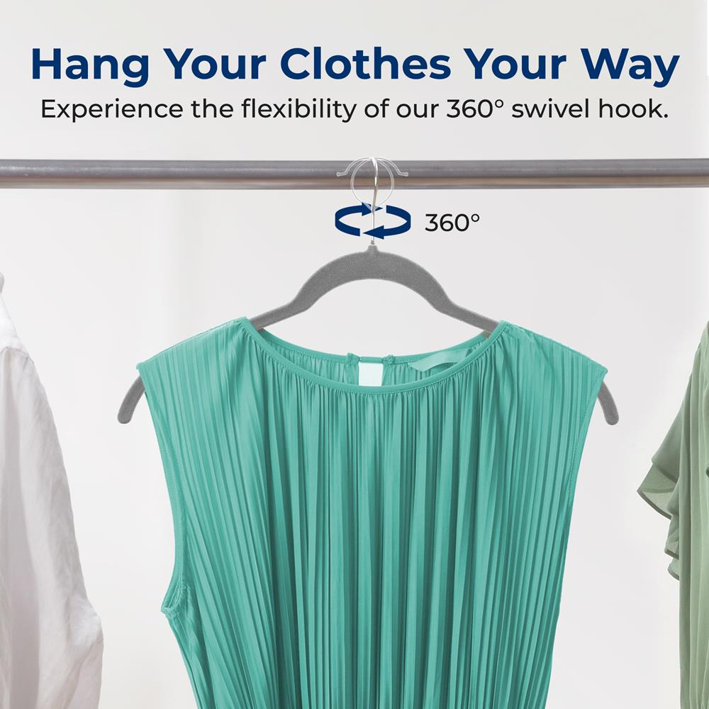100-Pack Velvet Hangers, Non-Slip, Space-Saving, Swivel