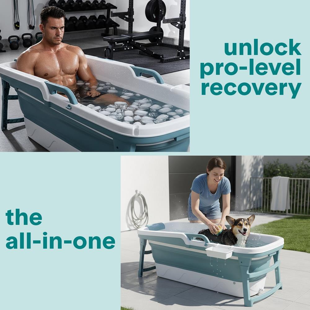 1.5M Foldable Bathtub Set - Includes Lid, Tray, Bag