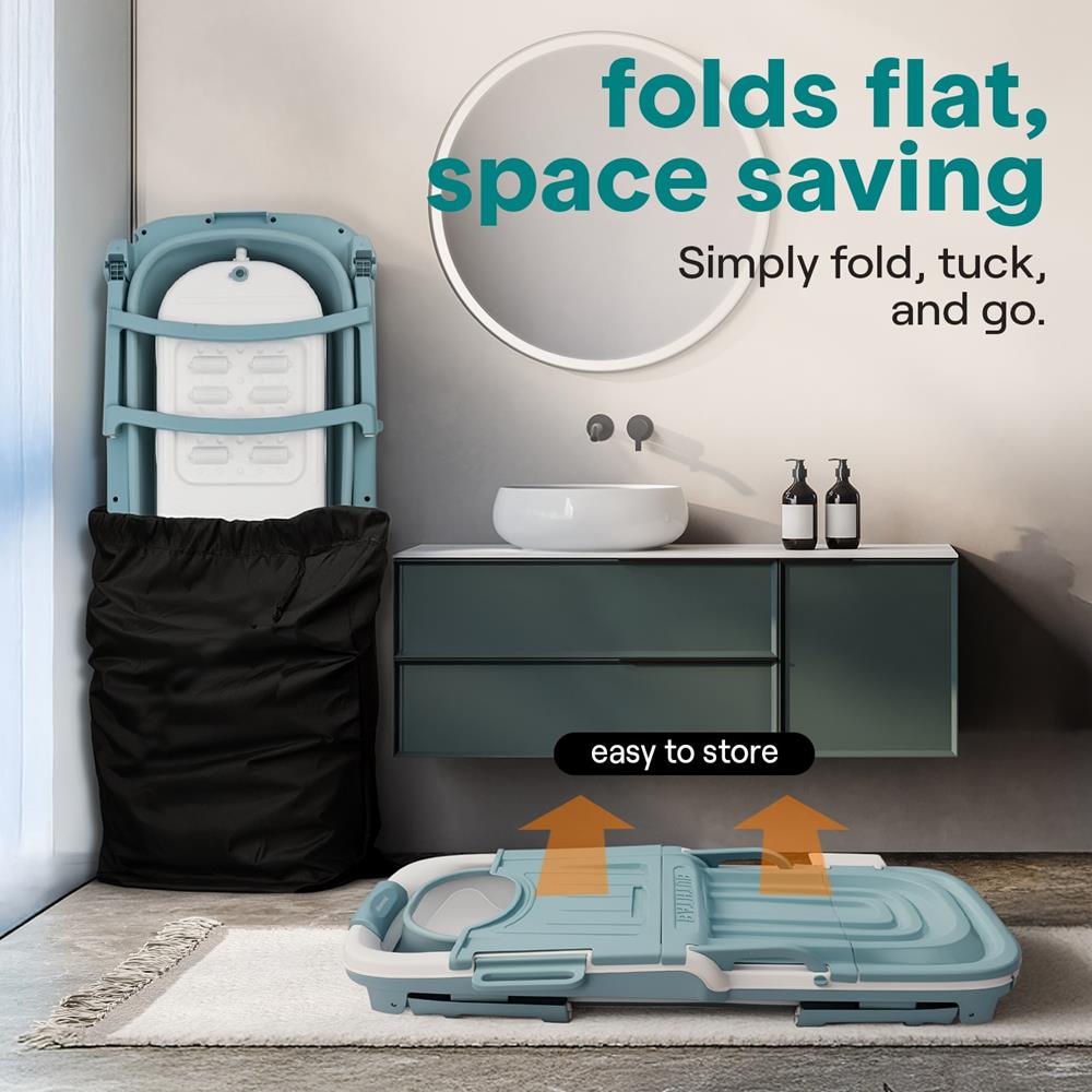 1.5M Foldable Bathtub Set - Includes Lid, Tray, Bag