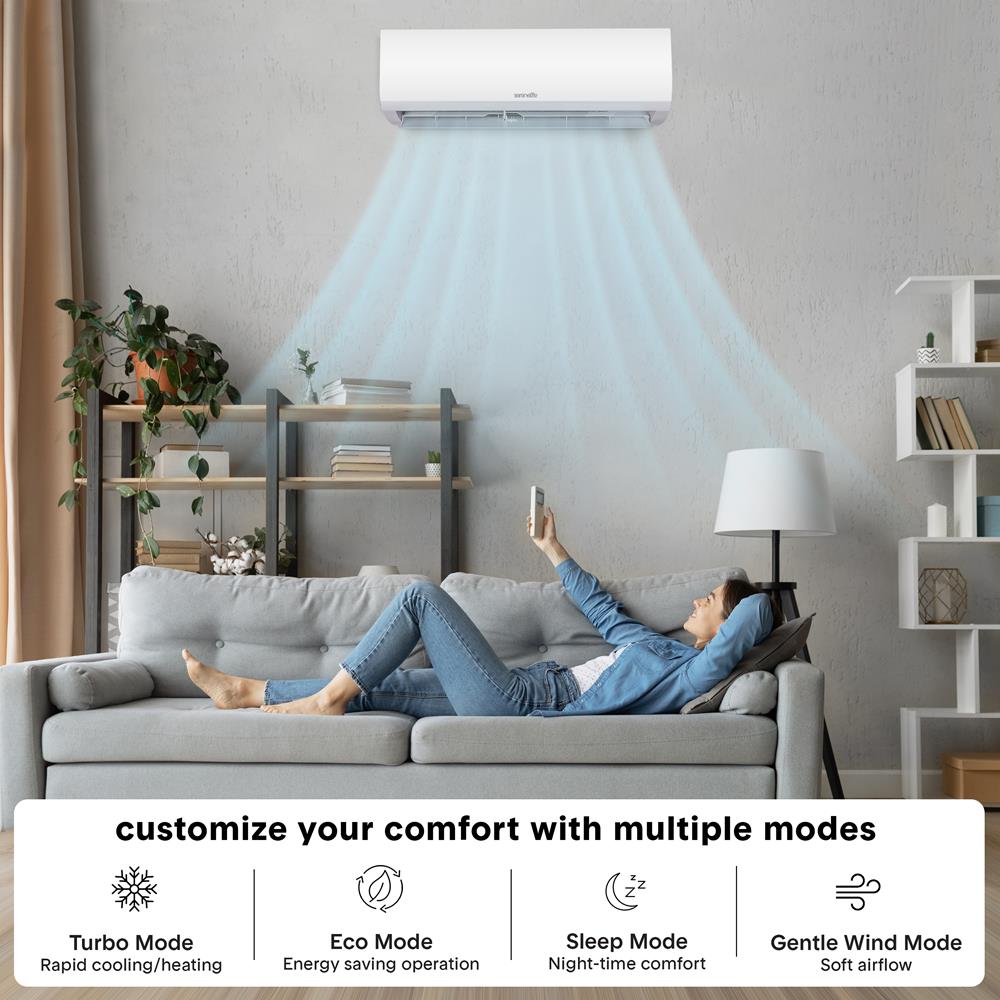 12000 BTU Indoor and Outdoor Mini Split AC Unit Kit