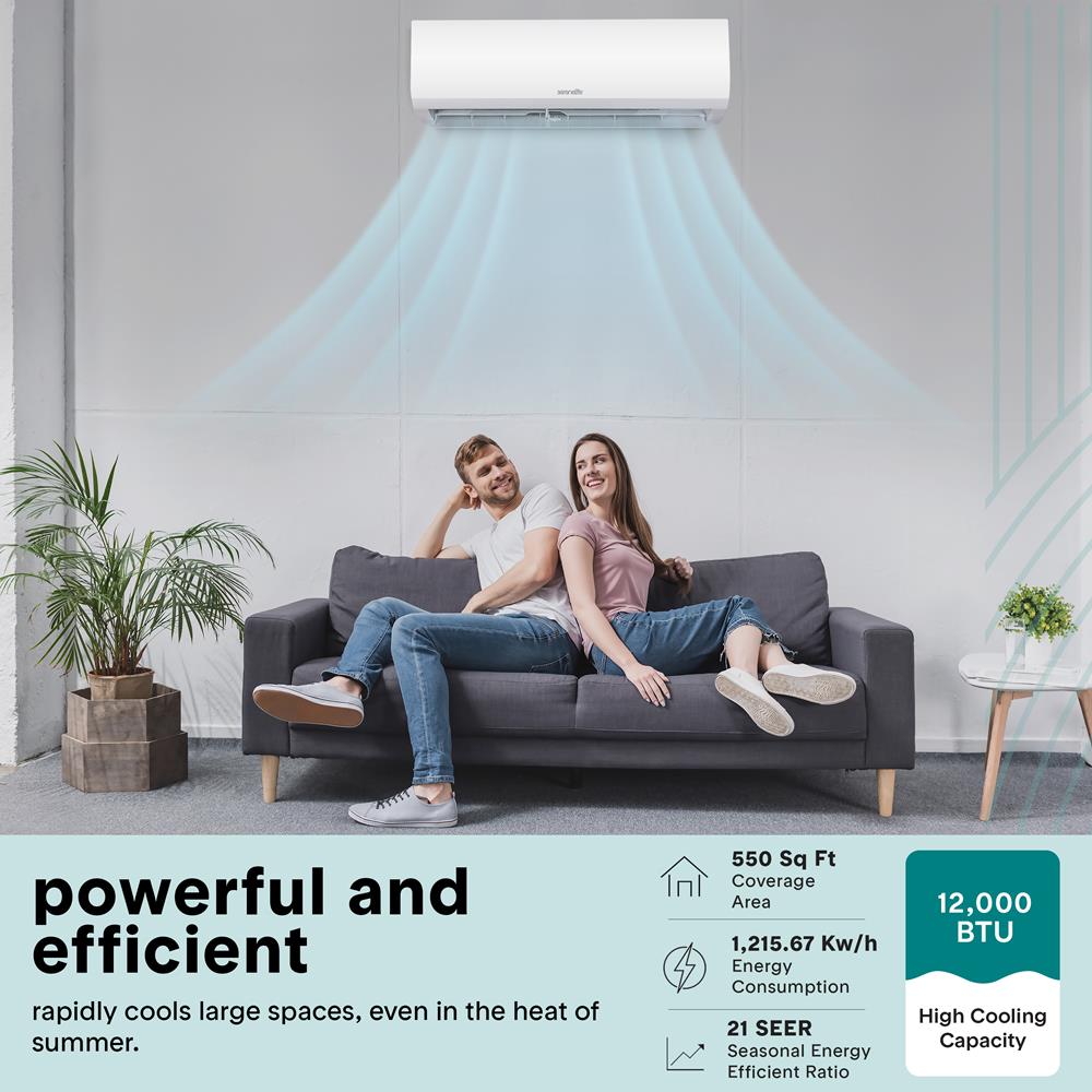 12000 BTU Indoor and Outdoor Mini Split AC Unit Kit