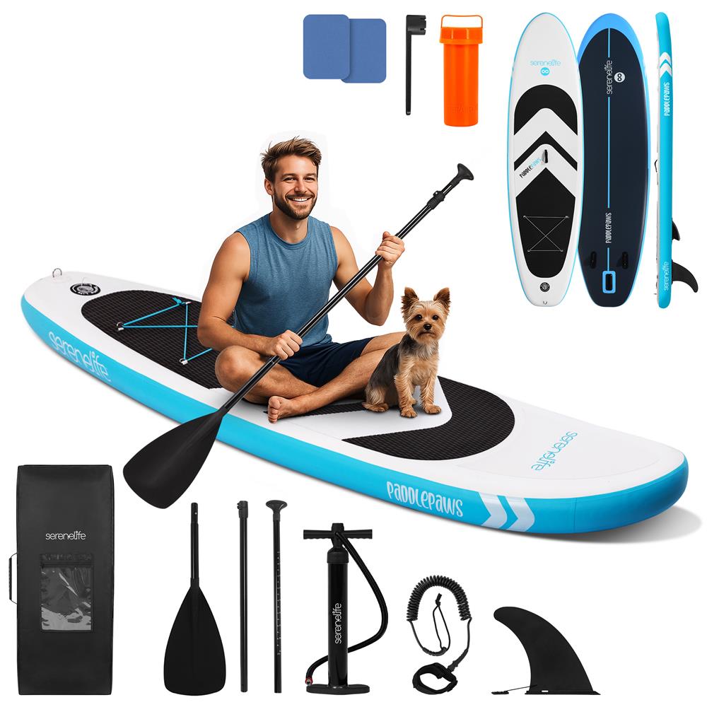 11' Inflatable SUP, Pet-Friendly, Non-Slip EVA Deck
