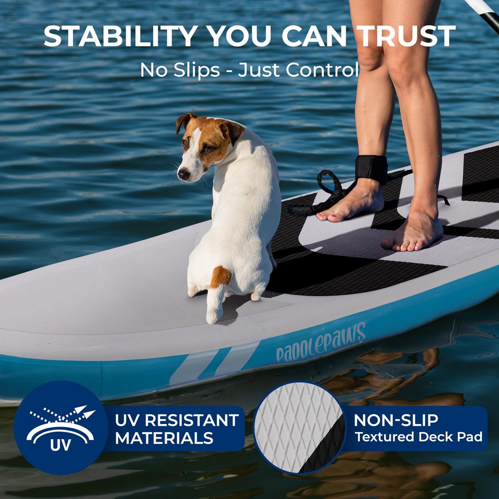 11' Inflatable SUP, Pet-Friendly, Non-Slip EVA Deck
