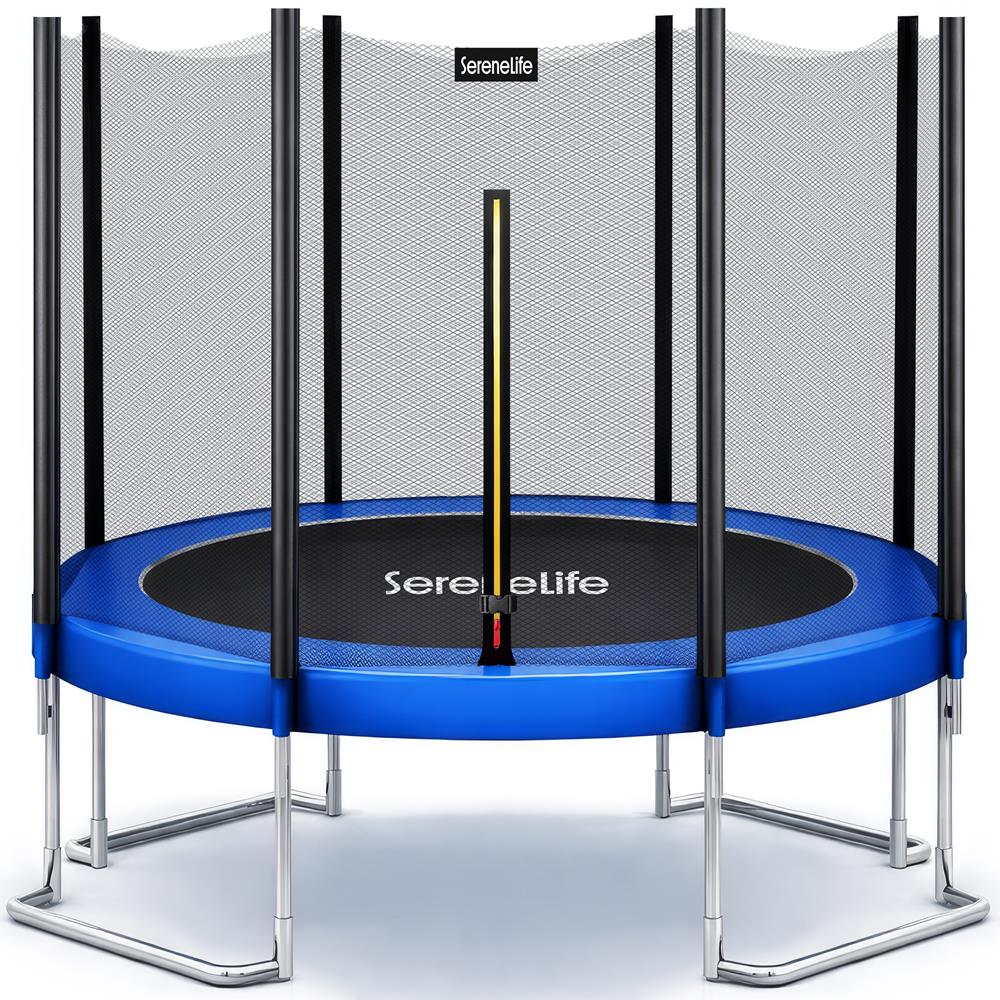 10FT Outdoor Trampoline, Safe Jumping, Reinforced Mat, Blue