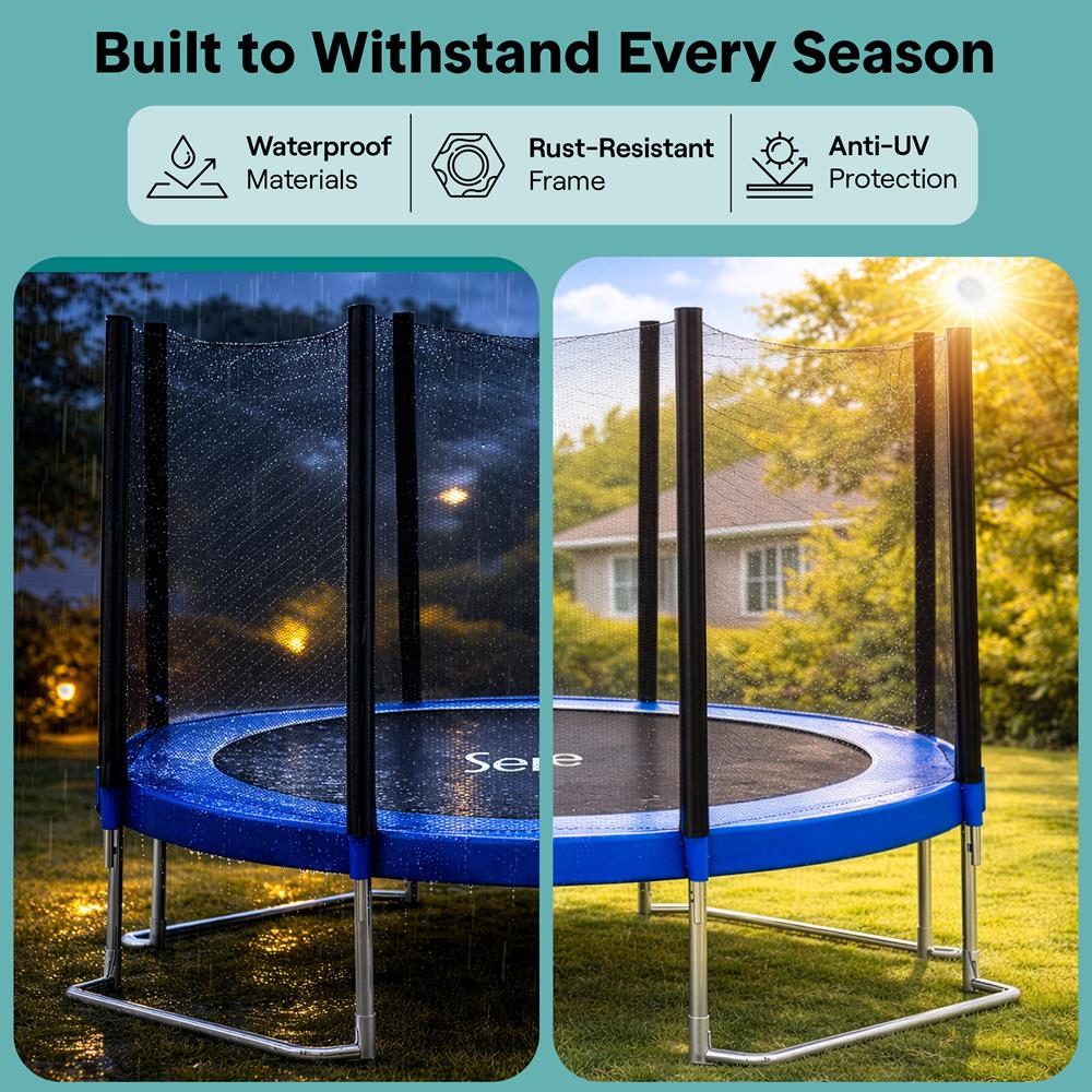 12FT Outdoor Trampoline - Safe Jumping, Reinforced Mat