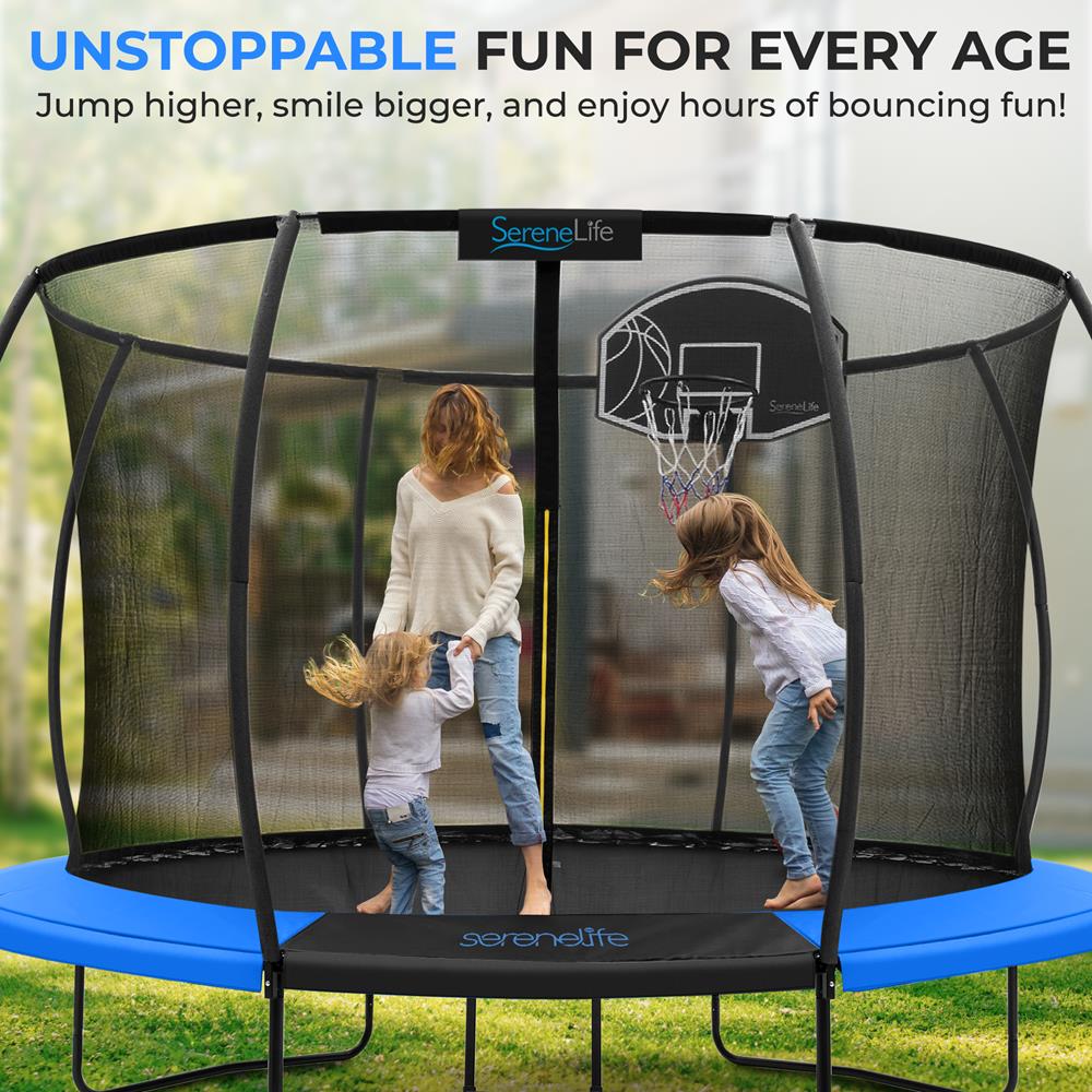 12FT Outdoor Trampoline for Kids - Safe Design