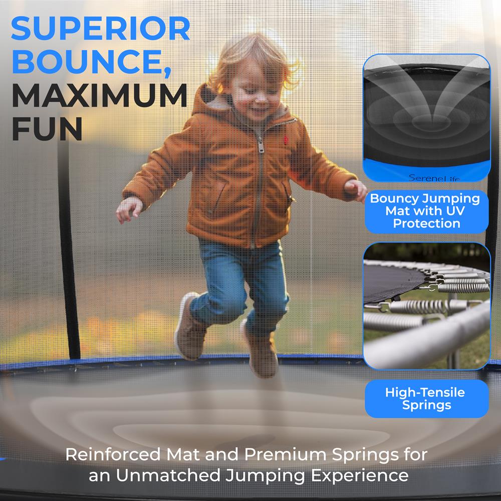 12FT Outdoor Trampoline for Kids - Safe Design