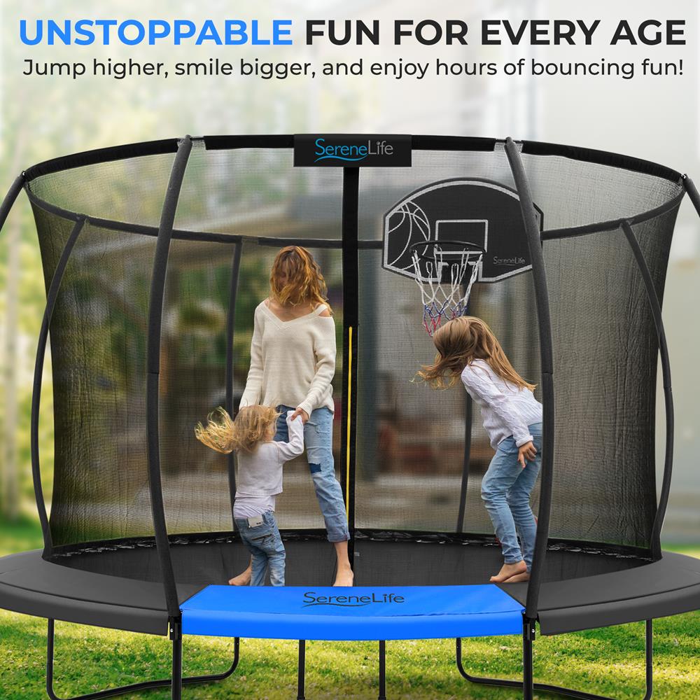 12FT Outdoor Trampoline for Kids - Safe Design