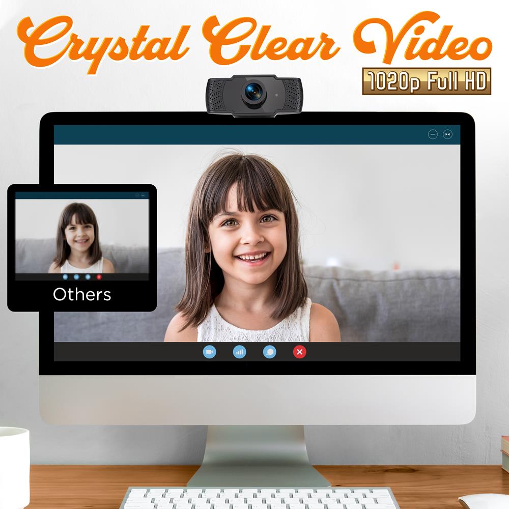 1080P HD Webcam with Mic - Smooth Video, USB Plug & Play