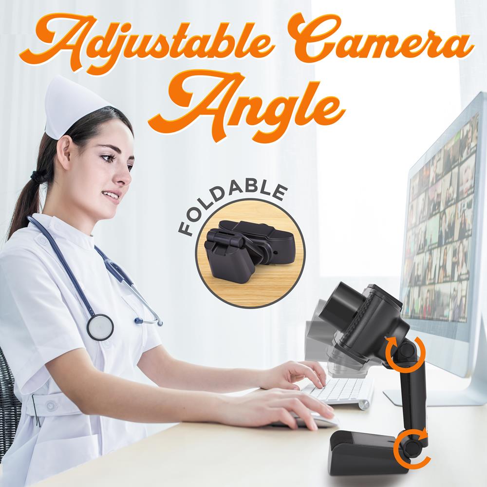 1080P HD Webcam with Mic - Smooth Video, USB Plug & Play