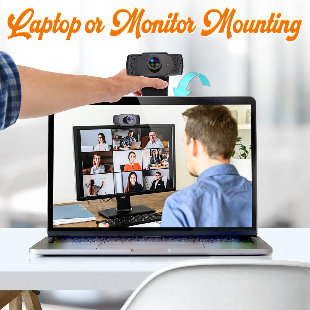 1080P HD Webcam with Mic - Smooth Video, USB Plug & Play
