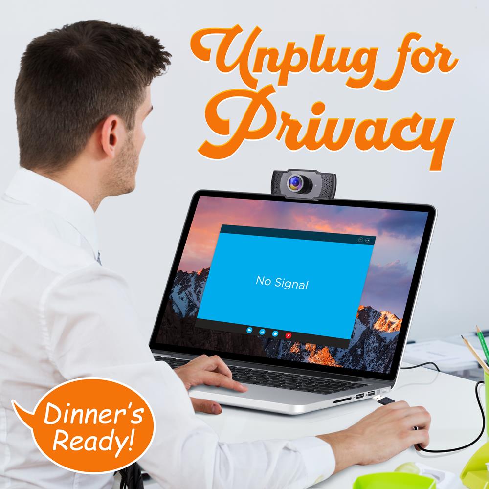 1080P HD Webcam with Mic - Smooth Video, USB Plug & Play