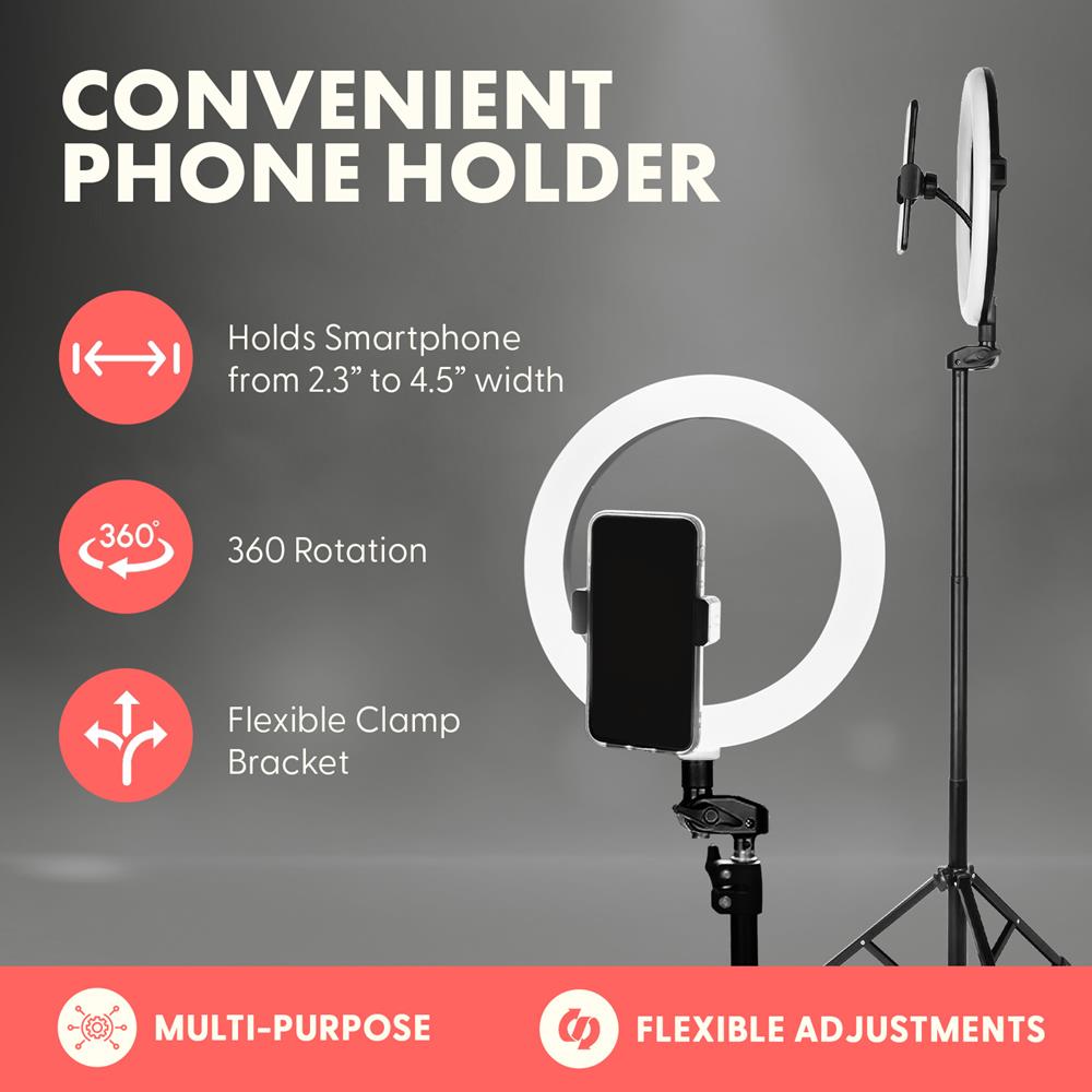 11" LED Selfie Ring Light, Adjustable Tripod